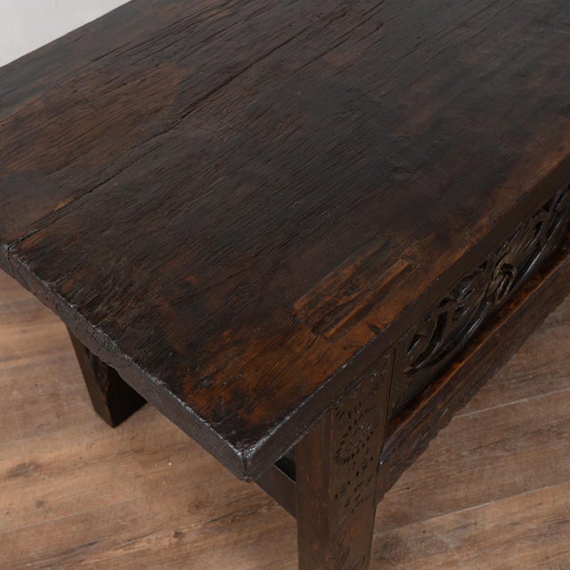 18th Century Chestnut Console Table With Three Large Carved Drawers For Sale - Image 4 of 18