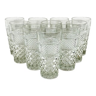Vintage Anchor Hocking Wexford 10 Oz Drinking Glasses- Set of 10 For Sale