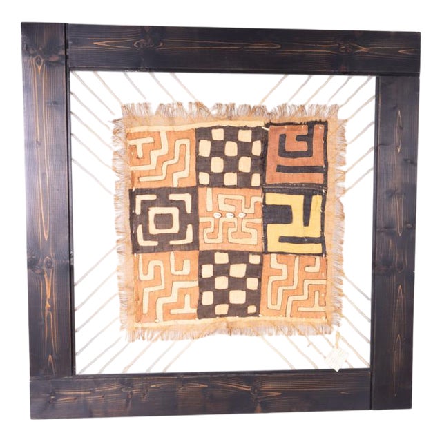Ethnic Fabric Artwork with Wooden Frame For Sale
