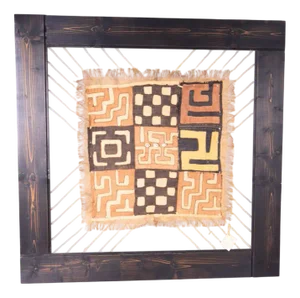 Ethnic Fabric Artwork with Wooden Frame