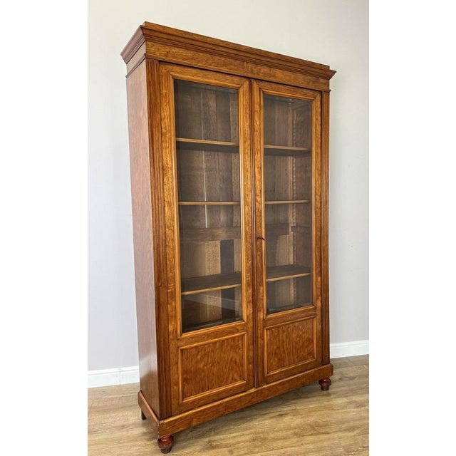 Antique French Glazed Walnut Display Bookcase For Sale - Image 15 of 15