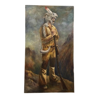 Mid 20th Century Portrait of a Frontiersman Oil Painting For Sale