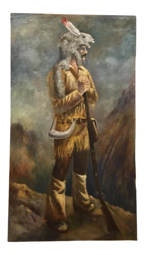 Mid 20th Century Portrait of a Frontiersman Oil Painting