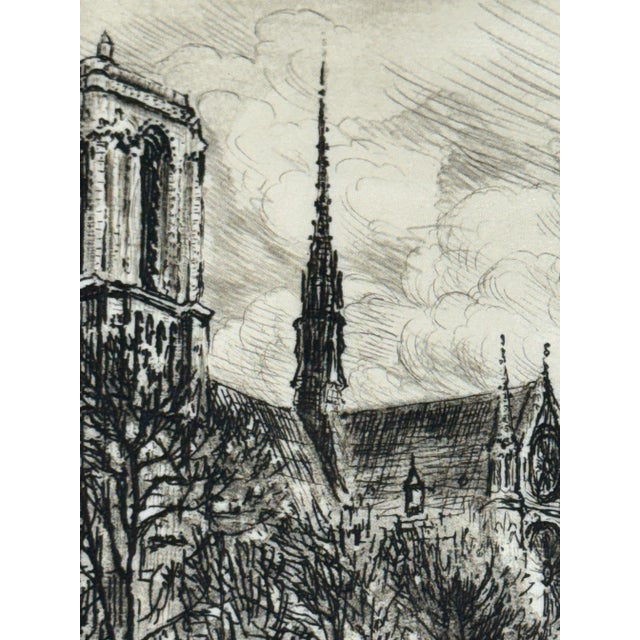 Antique Louis Marie Joseph Ridel "Paris - Nôtre Dame Les Quais", Framed For Sale - Image 4 of 12