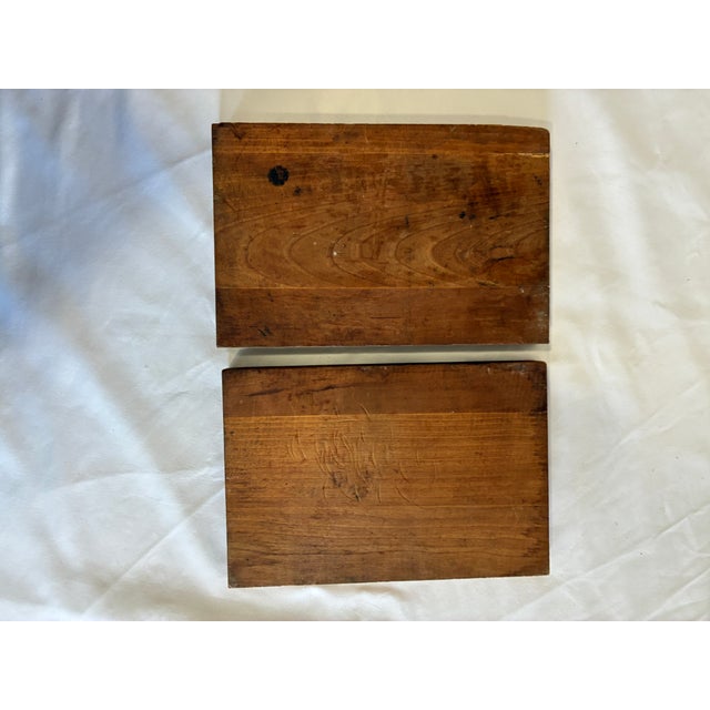 Antique Advertising Letterpress Printing Plates Mounted on Wood Blocks – Pair For Sale - Image 10 of 11