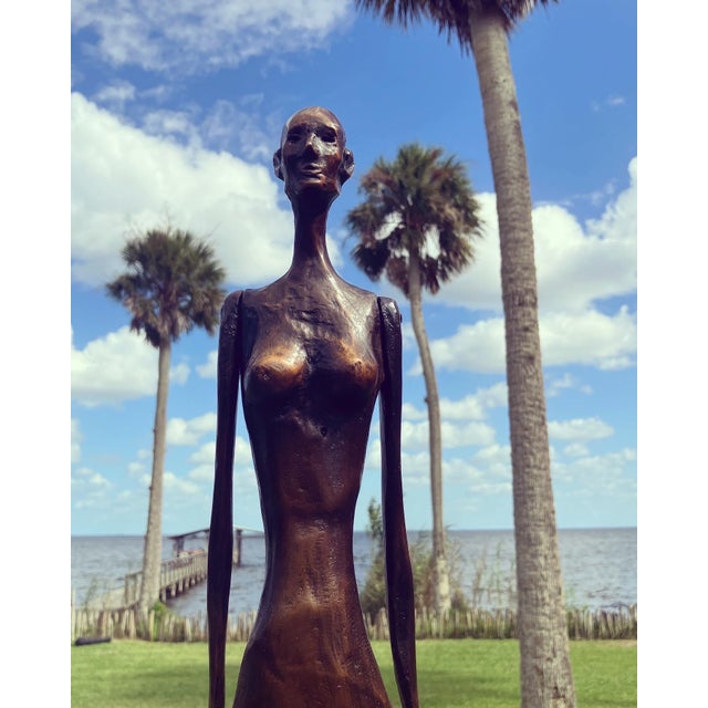 Figurative Original Bronze Sculpture, “Attenuated Figure” by Edward Walton Wilcox For Sale - Image 3 of 8