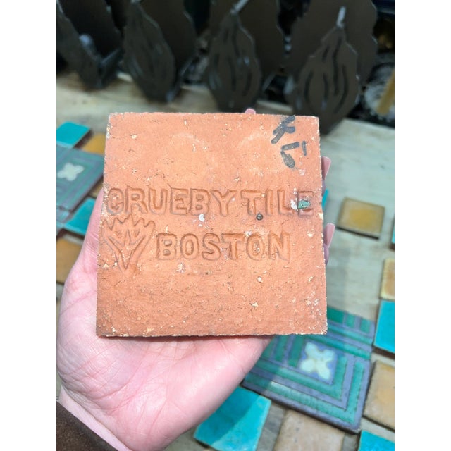 1910 Grubey Faience Co. Surround/ Backsplash Tiles - 70 Piece Set For Sale - Image 11 of 12