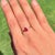 Boho Chic Estate Pear-Shaped Natural Ruby Solitaire Ring Size 4 in 14k Yellow Gold For Sale - Image 3 of 15