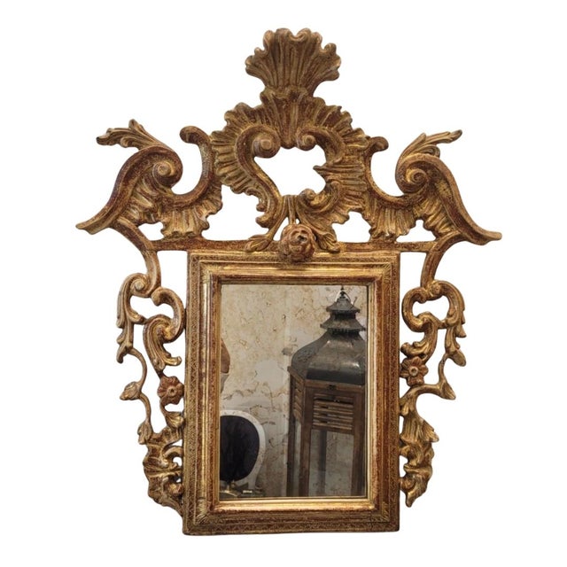 Louis XVI Style Cornucopia Mirror in Carved and Gilded Wood, France, 1920s For Sale - Image 17 of 17