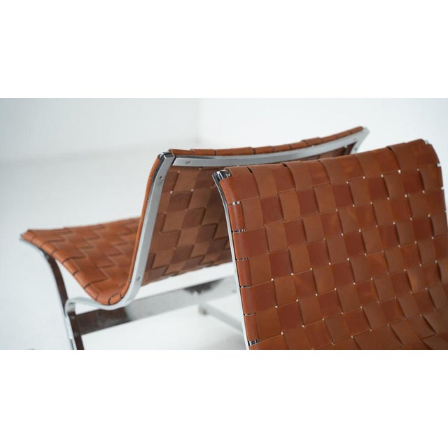 1970s Mid-Century Lounge Chairs in Cognac Leather attributed to Ross Littell for ICF, Italy, 1970s, Set of 2 For Sale - Image 5 of 10
