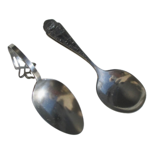 Mid 20th Century Teddy Bear Baby Spoons Sterling Webster -- 2 Spoons