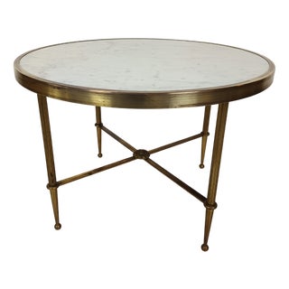 Brass and Marble Coffee Table, 1970s For Sale