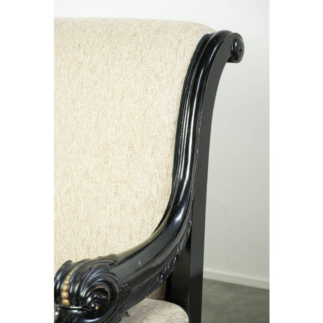 19th Century French Empire Style Sofa with Cream-Colored Upholstery For Sale - Image 12 of 14