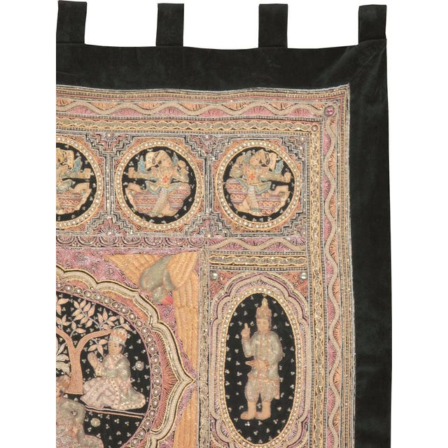 Rustic Vintage Burmese Tapestry For Sale - Image 3 of 9