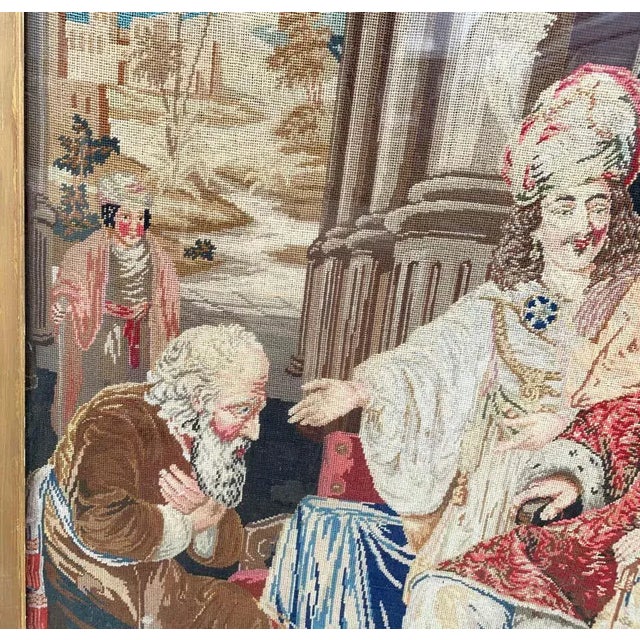 19th Century European Needlepoint of a Biblical Scene For Sale - Image 4 of 6