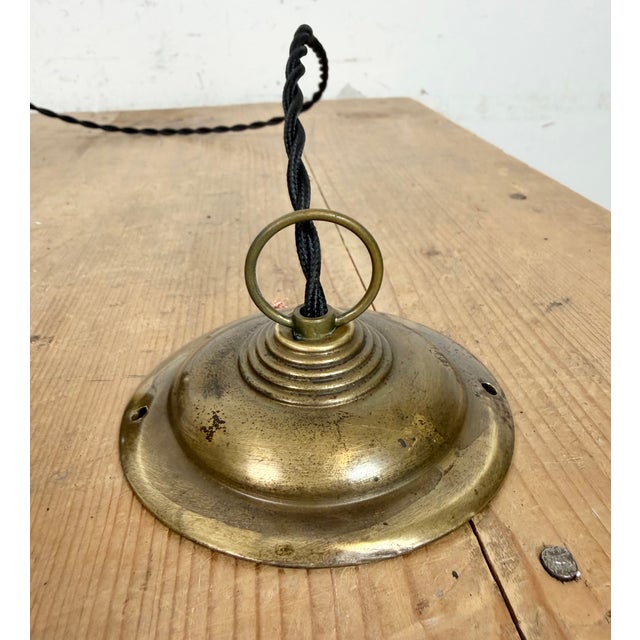 Small Industrial Black Enamel Pendant Lamp, 1950s For Sale - Image 10 of 13
