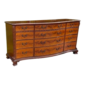 Vintage 1940s Schmieg & Kotzian Mahogany Serpentine Chippendale Dresser