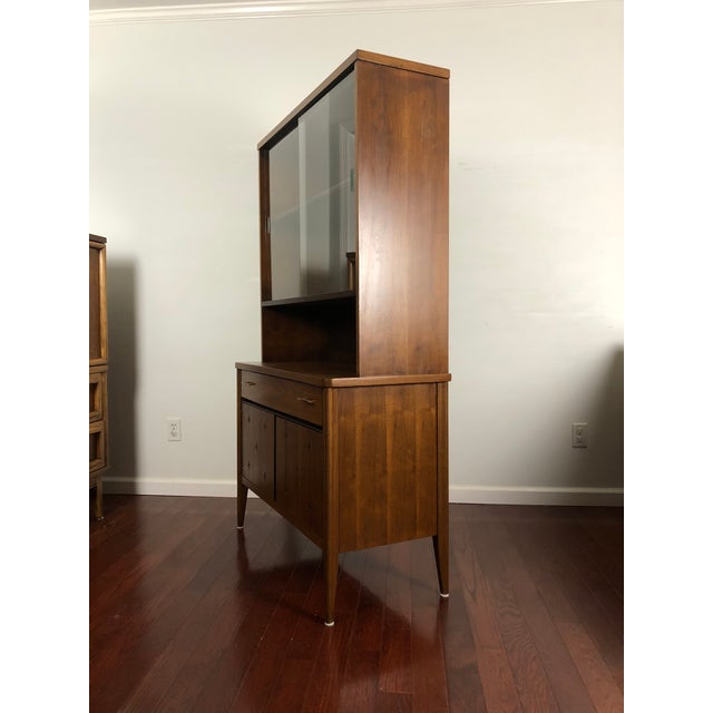 1960s Vintage Broyhill Premier Saga Collection Walnut China Hutch