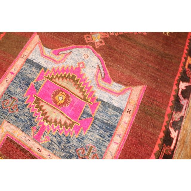 Vintage Zabihi Rug Collection Funky Turkish Gallery Rug - 6'3" x 10'10" For Sale - Image 10 of 12
