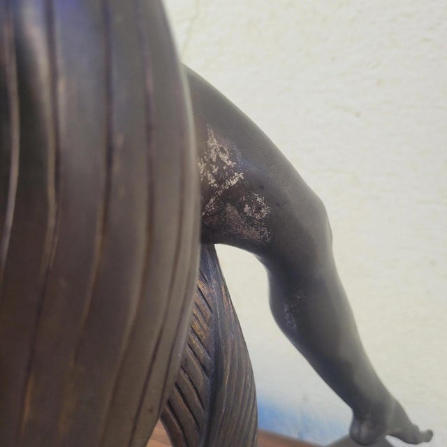 JD Guirande, Nude Dancer with Thyrsus, 20th Century, Bronze & Marble For Sale - Image 16 of 18