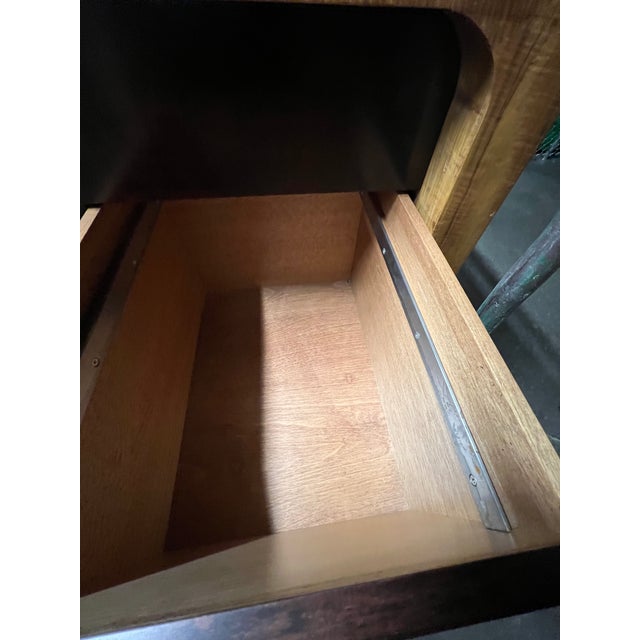 1970s Vladimir Kagan Curved Executive Desk With Exotic Wood Top and Waterfall Sides For Sale - Image 14 of 18