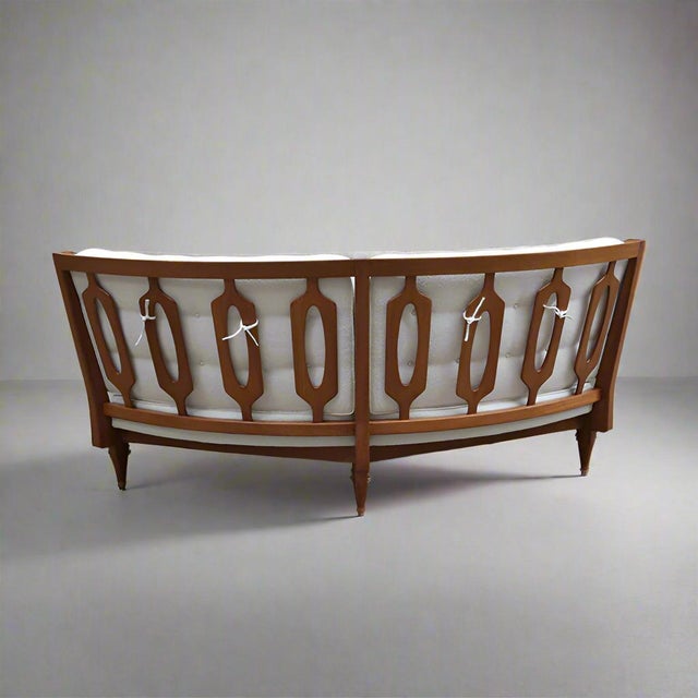 Modernist oak sofa designed by Guillerme et Chambron for the French company "Le mobilier Votre Maison". Solid Oak frame...