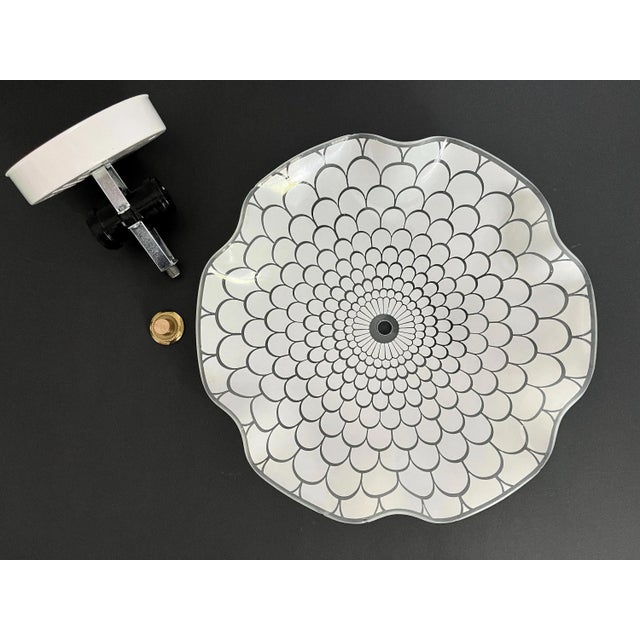 Mid Century Frosted Glass Flower Flush Light For Sale - Image 18 of 18