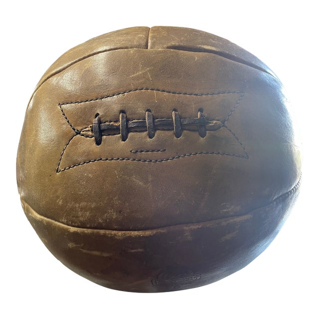 1930s Vintage Leather Medicine Ball For Sale
