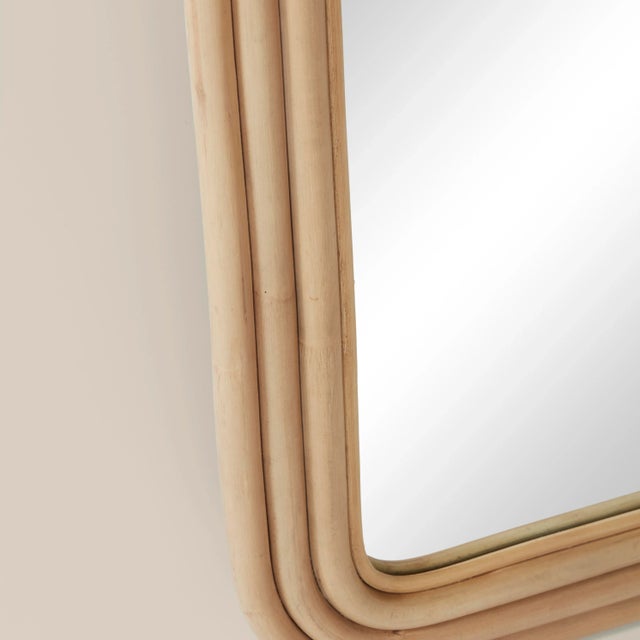 Contemporary Pelicano Rattan Floor Mirror For Sale - Image 3 of 9