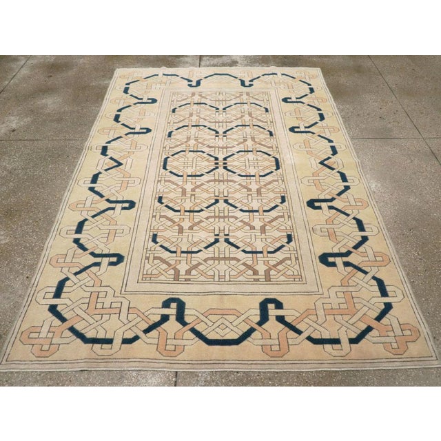 Galerie Shabab Collection Mid-20th Century Turkish Anatolian Art Deco Style Accent Rug For Sale - Image 4 of 10
