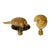 1960s Florida Iguana and Armadillo Carved Figurines Lamp Finials - a Pair For Sale