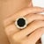 4.5CTW Black Onyx Diamond Adjustable Cocktail Ring in 14K Solid Yellow Gold Ring featuring natural black onyx of 4.5...