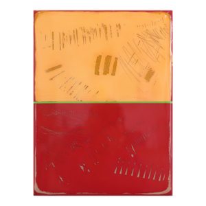 The Window 369 - Modern Shiny Resin Minimalist Red and Yellow Dual Tone Artwork by Ricky Hunt