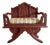Vintage Thai Hand-Carved Teak Elephant Motif Settee / Currule Chair For Sale