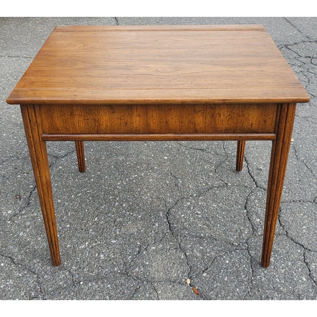Wood Mid-Century Heritage Walnut Single Drawer Side Table For Sale - Image 7 of 9