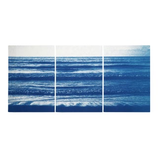 Pacific Beach Horizon Triptych Cyanotype by Kind of Cyan, 2020, 3 Pieces For Sale