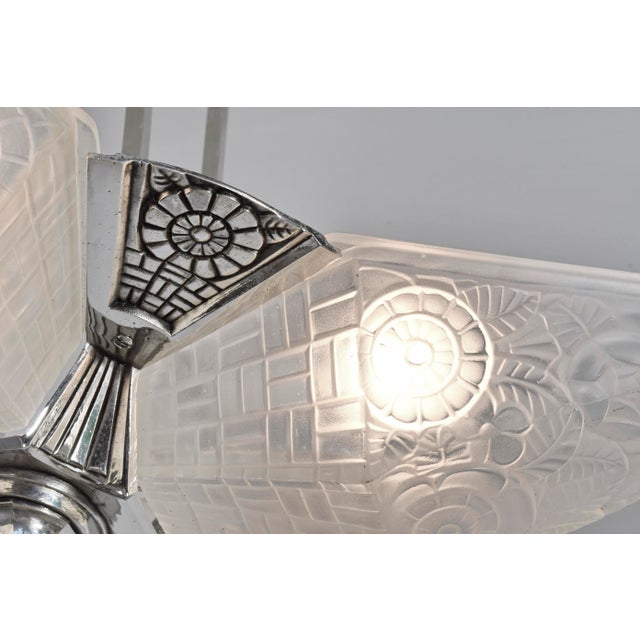French Art Deco Chandelier by Francis Hubens & Degue - 1925 1935 France For Sale - Image 10 of 18