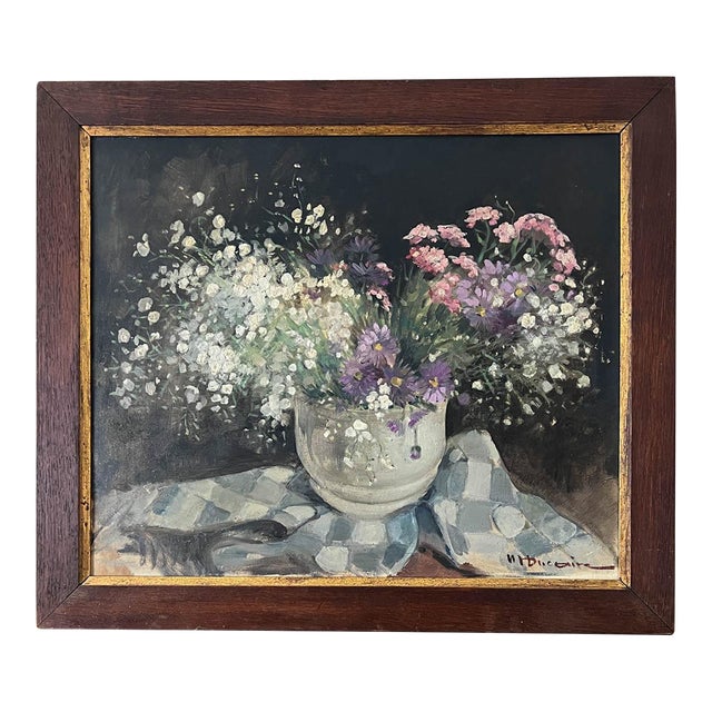 Maryse Ducaire-Rogue French Floral Bouquet Oil Painting For Sale