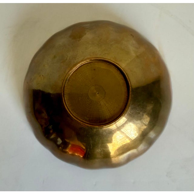 Mid-20th Century Scalloped Brass Finger Bowl For Sale - Image 9 of 9