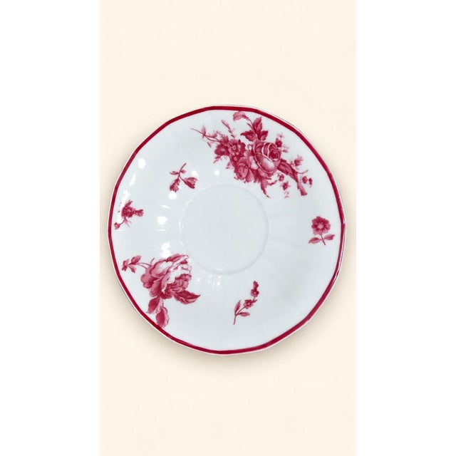 Limoges Porcelain Coffee Service with Pink Flowers by Raynaud & Co, 1890s For Sale - Image 3 of 5