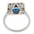 1930s French Art Deco Gia 2.00 Carat Sapphire Diamond 18k White Gold Ring, Size 6.75 For Sale - Image 4 of 4