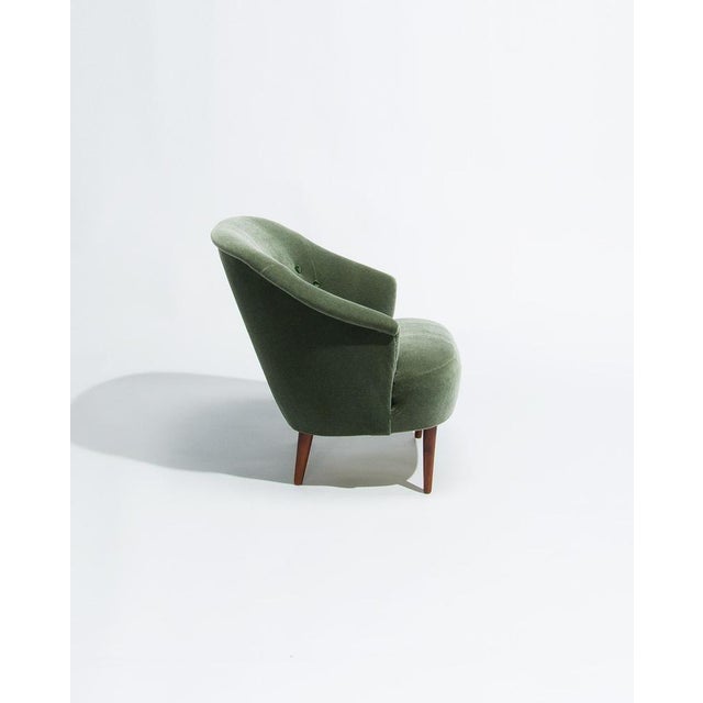 Mid-Century Modern Swedish Lounge Chair with Chase Erwin Mohair Velvet by Carl Malmsten for O.H. Sjögren, 1950s For Sale - Image 3 of 10
