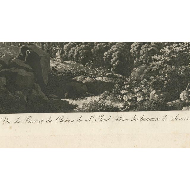 Louis-Pierre Baltard, Panoramic View of Saint-Cloud from Sèvres, 1803, Engraving For Sale - Image 9 of 11