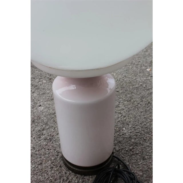 Large White and Pink Table Lamp from Vistosi, 1960s For Sale - Image 3 of 11