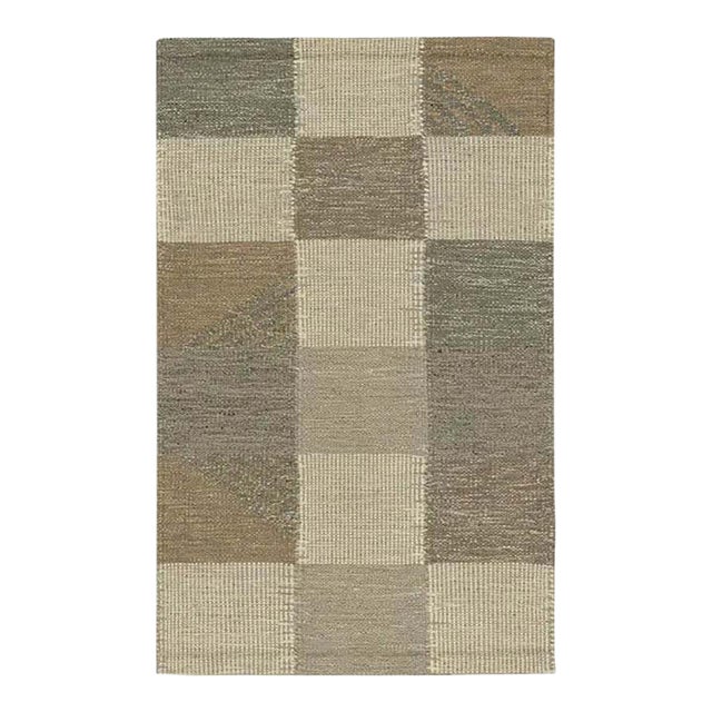 Rug & Kilim’s Scandinavian Style Rug in Blue and Gray, With Geometric Patterns For Sale