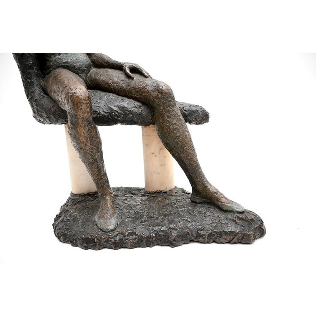 White Vintage Sculpture of Nude Woman on a Bench by A. Altmann For Sale - Image 8 of 10