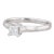 0.47ct Princess Diamond Solitaire Engagement Ring 18k White Gold Size 6.75 For Sale