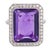 Contemporary Contemporary 9.45 Carat Amethyst Diamond Platinum Cocktail Ring, Size 7.5 For Sale - Image 3 of 6