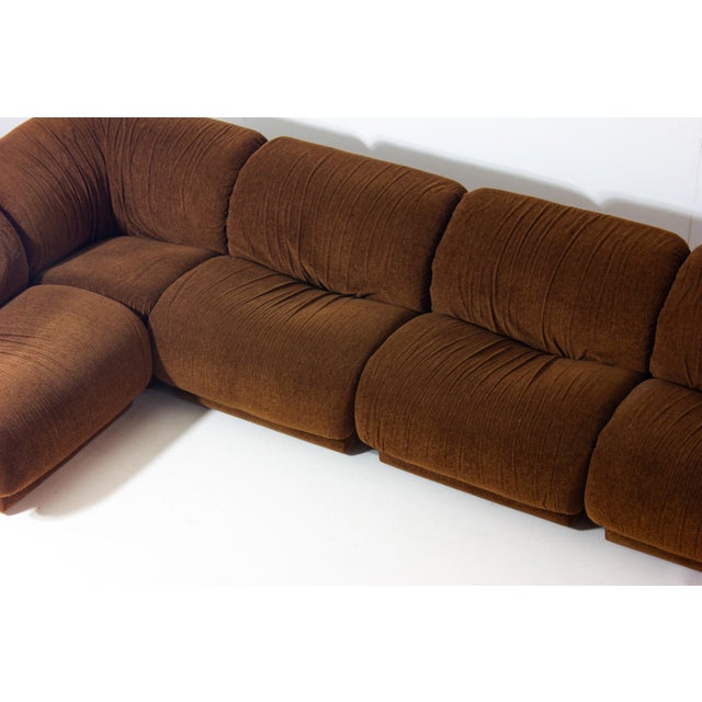 Modular Sofa in Rust Brown Velvet from Doimo, 1970s, Set of 5 For Sale - Image 16 of 17