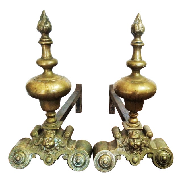 Antique Andirons from Casa Señorial, Set of 2 For Sale